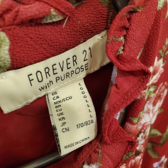 Dark Raspberry Mock Neck Dress, Size L - Picture 5 of 7